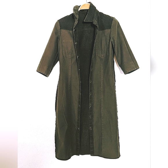 Vintage Banana Republic Long Corduroy Coat Button Front Jacket - Picture 3 of 5